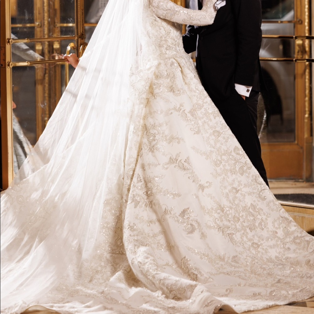 Lebanese Custom Made Wedding Dress with Veil